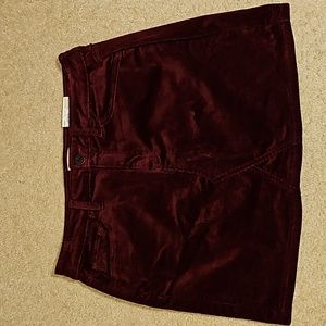 NWT SO Burgundy Corduroy Skirt 11